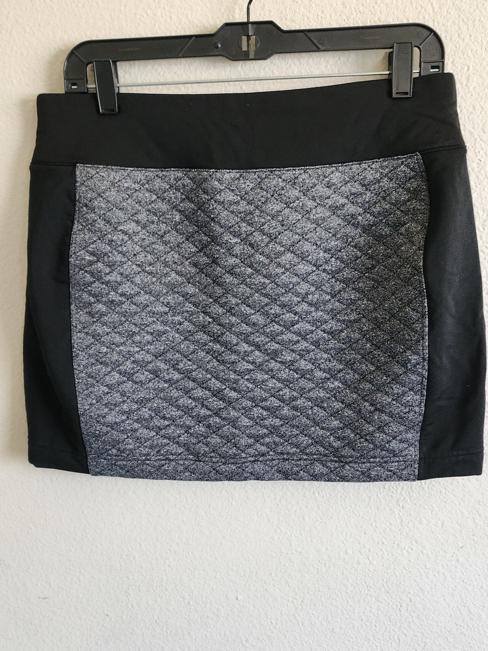 Smartwool Diamond Peak Quilted Mini Skirt Medium Gray Black Merino Wool Blend - Picture 6 of 6